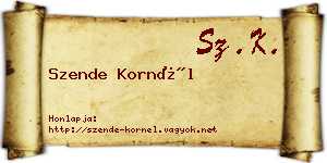 Szende Kornél névjegykártya
